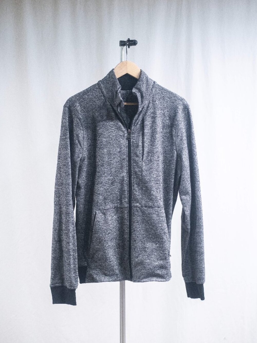 Lululemon Jacket City Sweat Fleece Bomber Full Zip in Heathered Grey